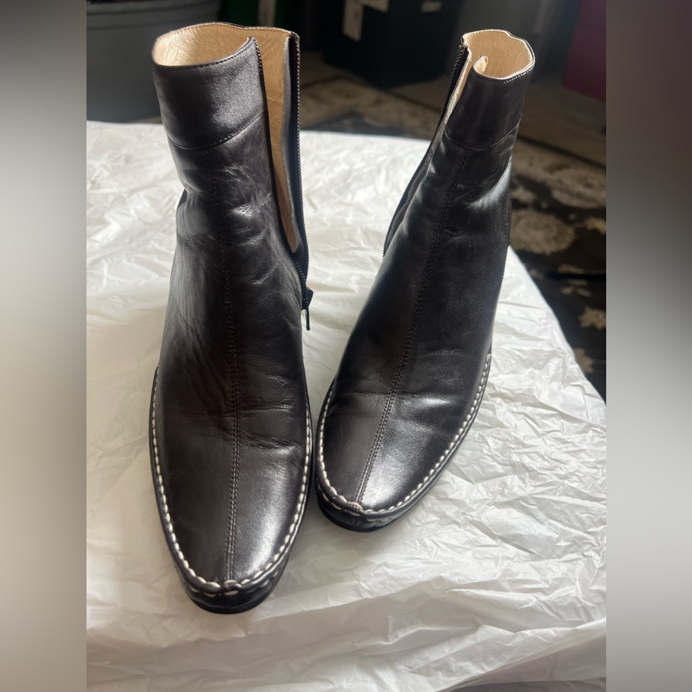 Sleek Dark Brown Ankle Boots